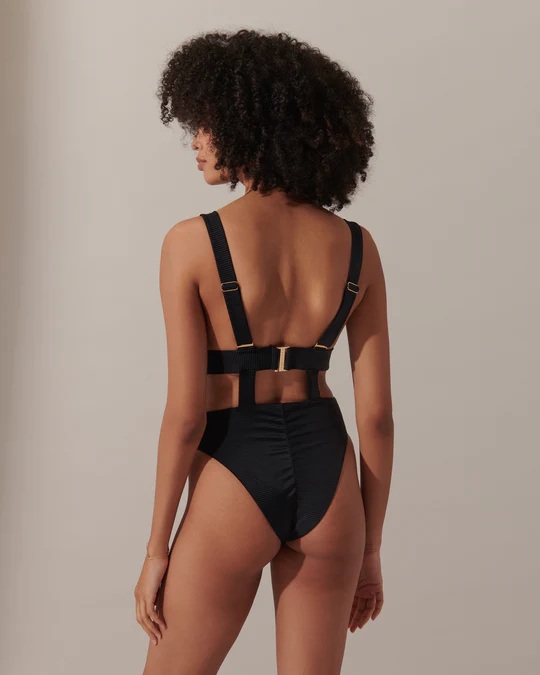Lucerne Plunge Swimsuit Black Image 2