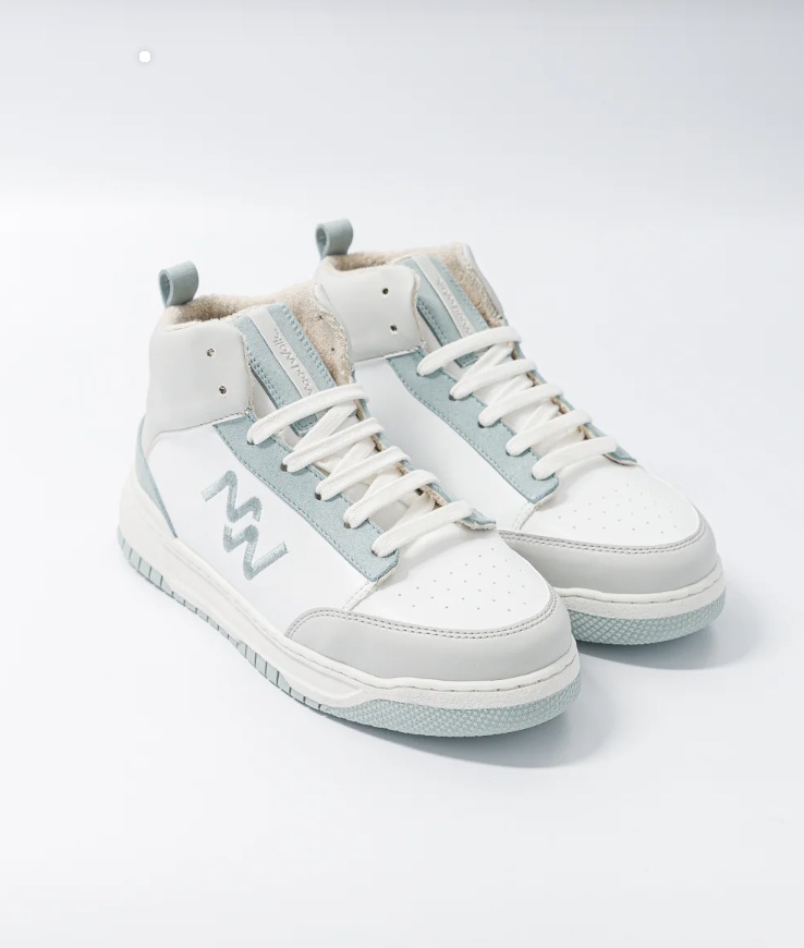 French Touch – Ice Blue Vegan High-Top Sneakers Image 1